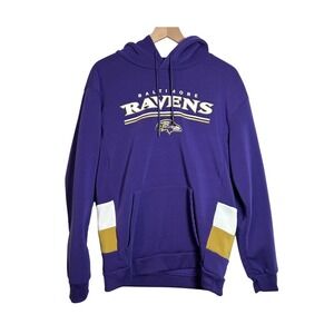 NFL Team Apparel Baltimore Ravens Pullover Hoodie Purple Men's M